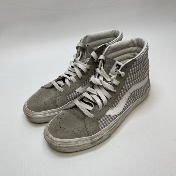 Vans SK8 Hi Tapered Gingham Grey / White Womens Size 8 Skate Sneakers Y2K - Picture 4 of 12